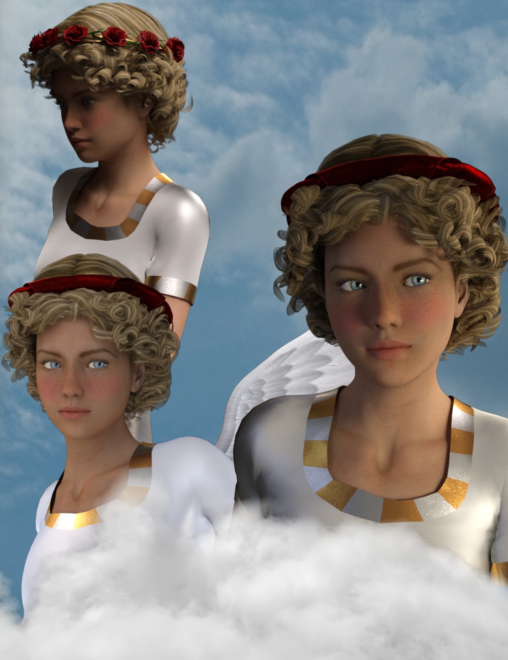 Valentina Hair for Genesis 3 Female(s) by: Neftis3D, 3D Models by Daz 3D