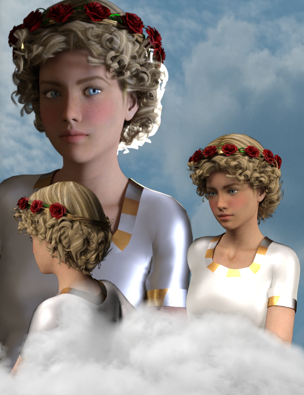 Valentina Hair for Genesis 3 Female(s) by: Neftis3D, 3D Models by Daz 3D