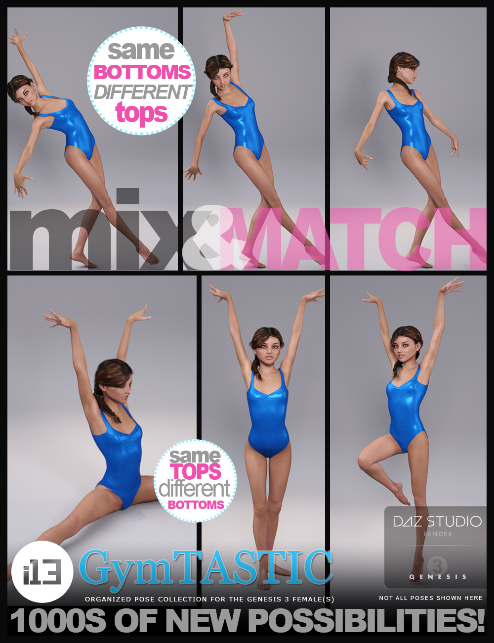 i13 GymTASTIC Pose Collection for the Genesis 3 Female(s) i13 GymTASTIC Pose Collection for the Genesis 3 Female(s) by: ironman13, 3D Models by Daz 3D