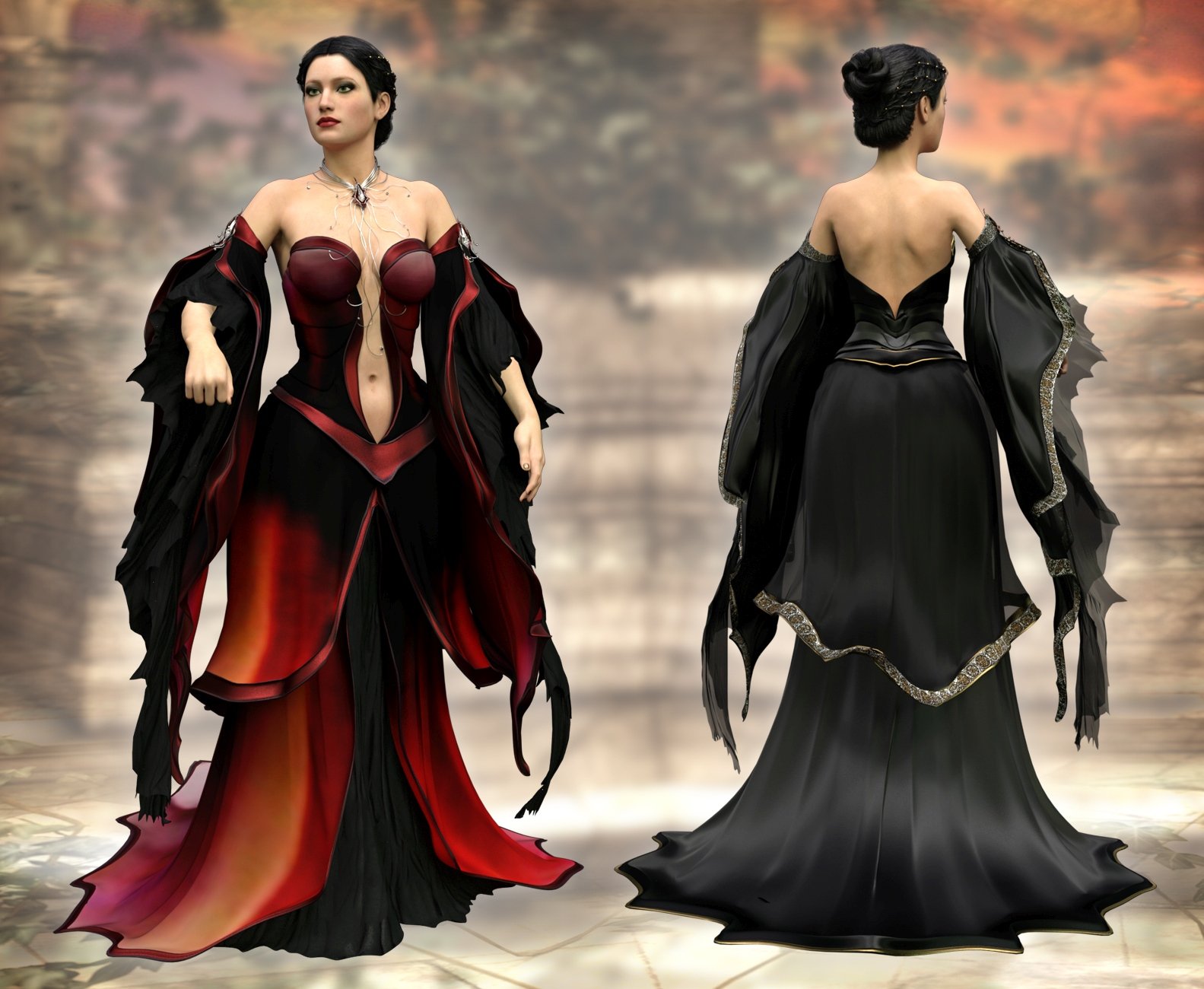 The CallaGown for Genesis 3 Female(s) and Genesis 2 Female(s) by: ArkiShox-Design, 3D Models by Daz 3D