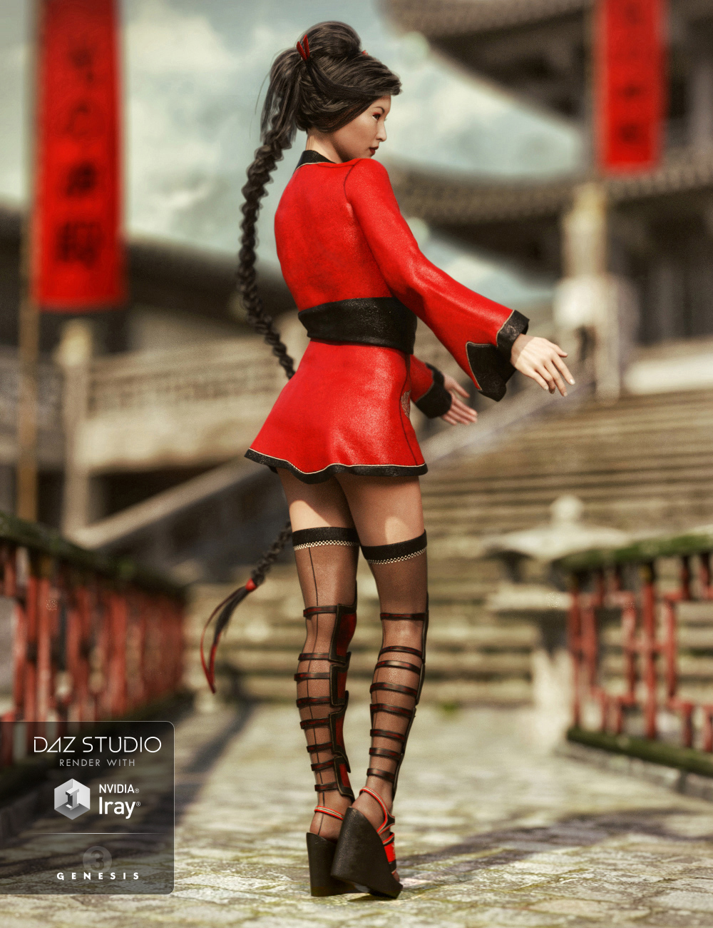 Red Lilies Outfit for Genesis 3 Female(s) by: Barbara BrundonSarsa, 3D Models by Daz 3D