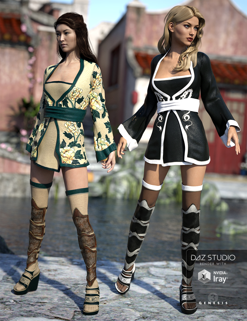Red Lilies Outfit Textures by: Sarsa, 3D Models by Daz 3D