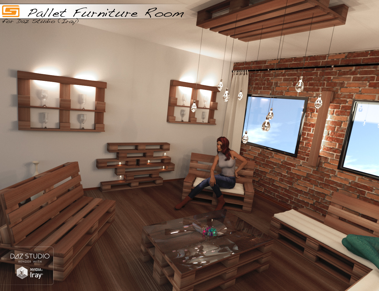 Pallet Furniture Room Pallet Furniture Room by: Sedor, 3D Models by Daz 3D