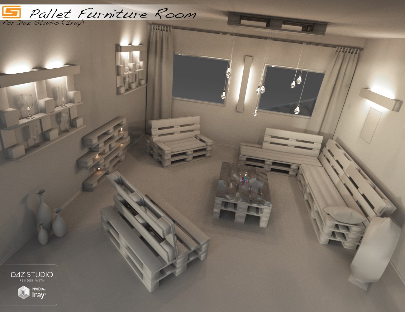 Pallet Furniture Room Pallet Furniture Room by: Sedor, 3D Models by Daz 3D