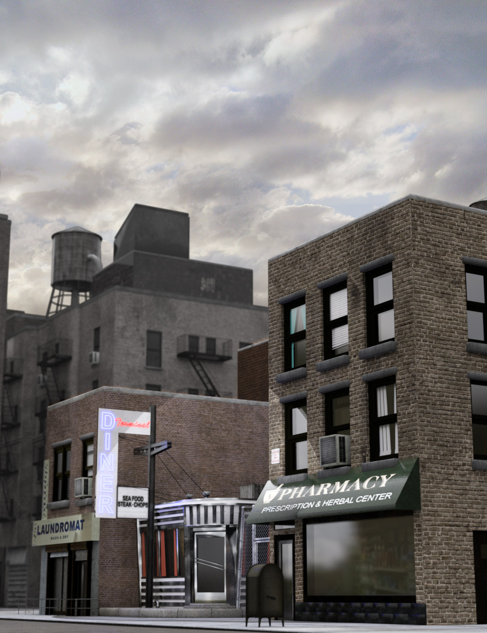 New York City Storefront by: Muze, 3D Models by Daz 3D