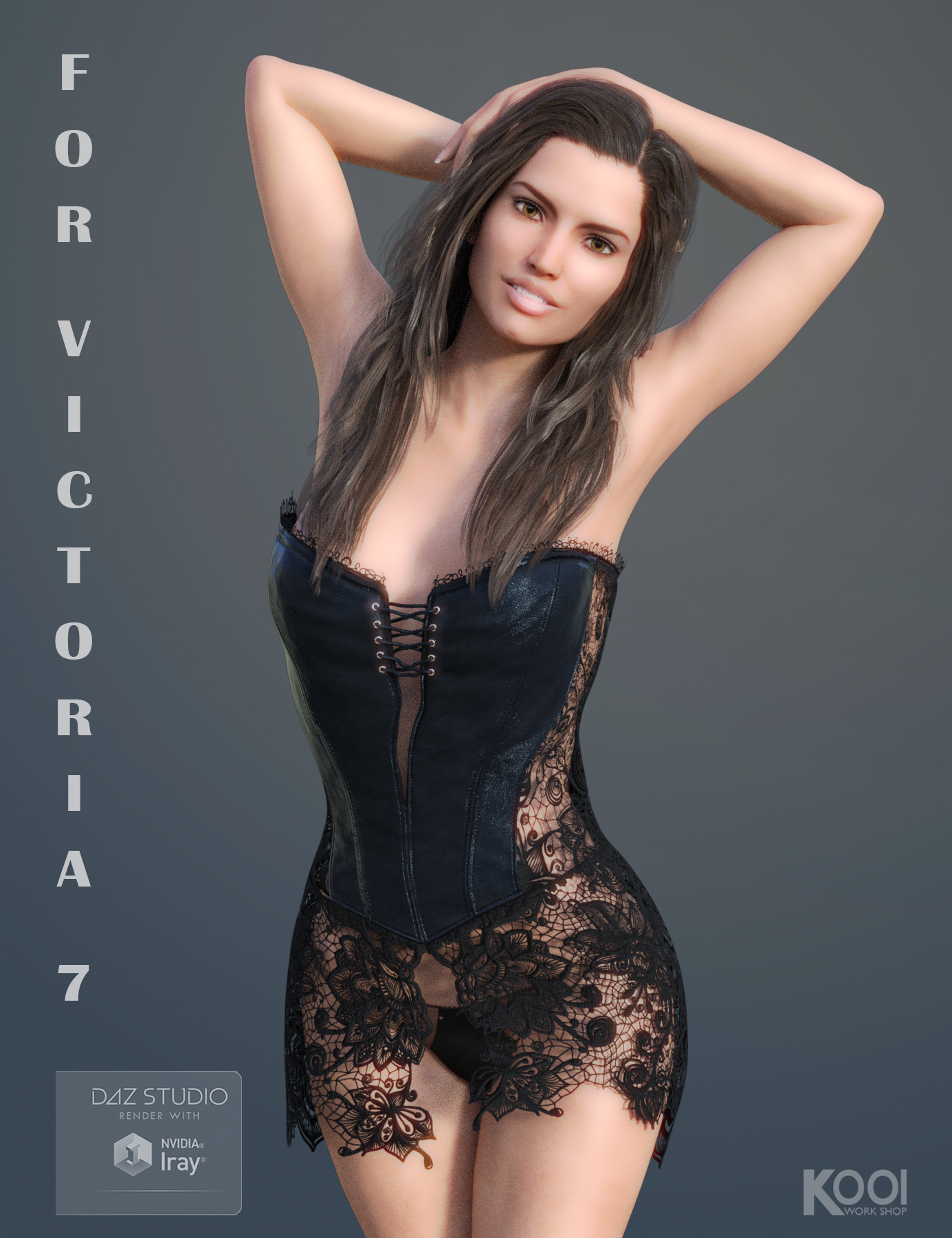 Corset Lace Outfit for Genesis 3 Female(s) by: Kool, 3D Models by Daz 3D
