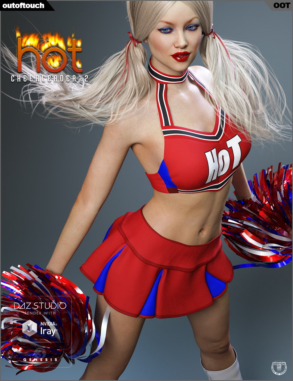 HOT Cheerleader 2 Outfit for Genesis 3 Female(s) by: outoftouch, 3D Models by Daz 3D