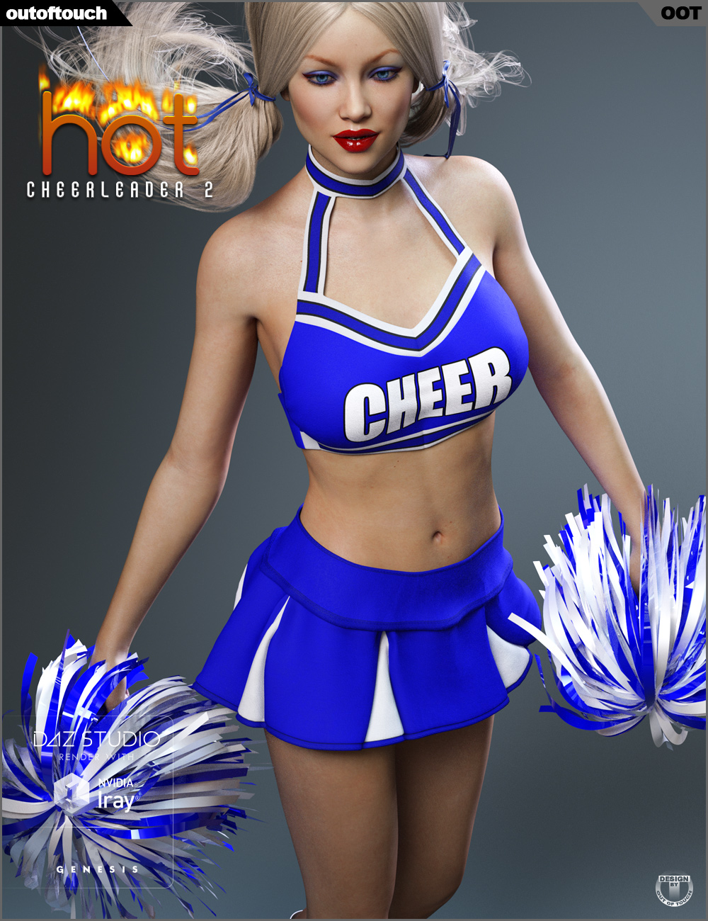 HOT Cheerleader 2 Outfit for Genesis 3 Female(s) by: outoftouch, 3D Models by Daz 3D