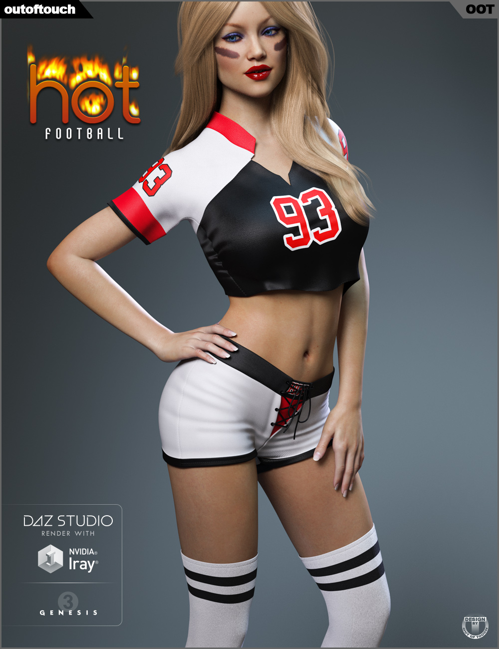 HOT Football Outfit for Genesis 3 Female(s) HOT Football Outfit for Genesis 3 Female(s) by: outoftouch, 3D Models by Daz 3D