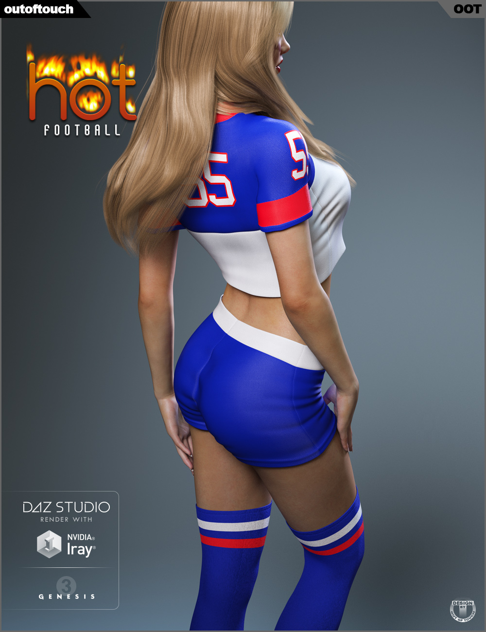 HOT Football Outfit for Genesis 3 Female(s) by: outoftouch, 3D Models by Daz 3D