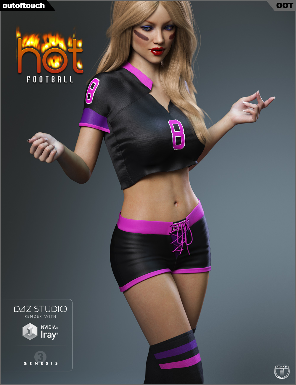 HOT Football Outfit for Genesis 3 Female(s) by: outoftouch, 3D Models by Daz 3D