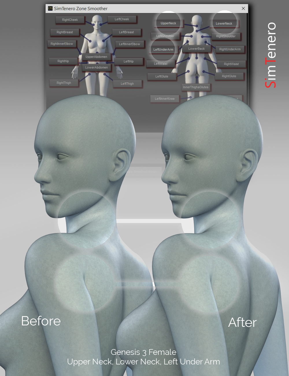 Zone Smoother for Genesis 3 Female(s) by: SimTenero, 3D Models by Daz 3D