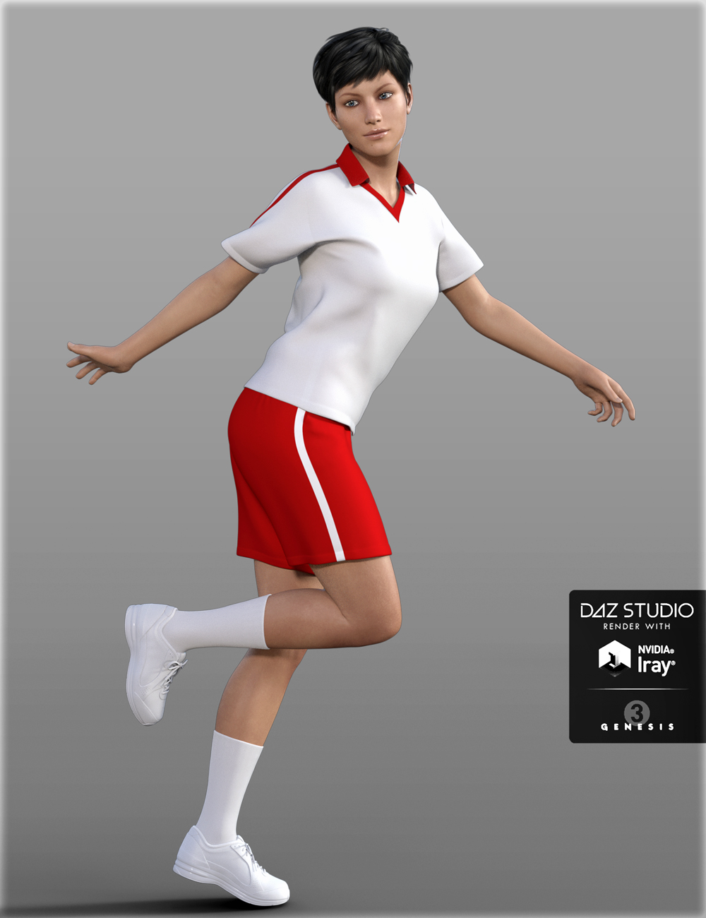 School Sportswear for Genesis 3 Female(s) by: IH Kang, 3D Models by Daz 3D