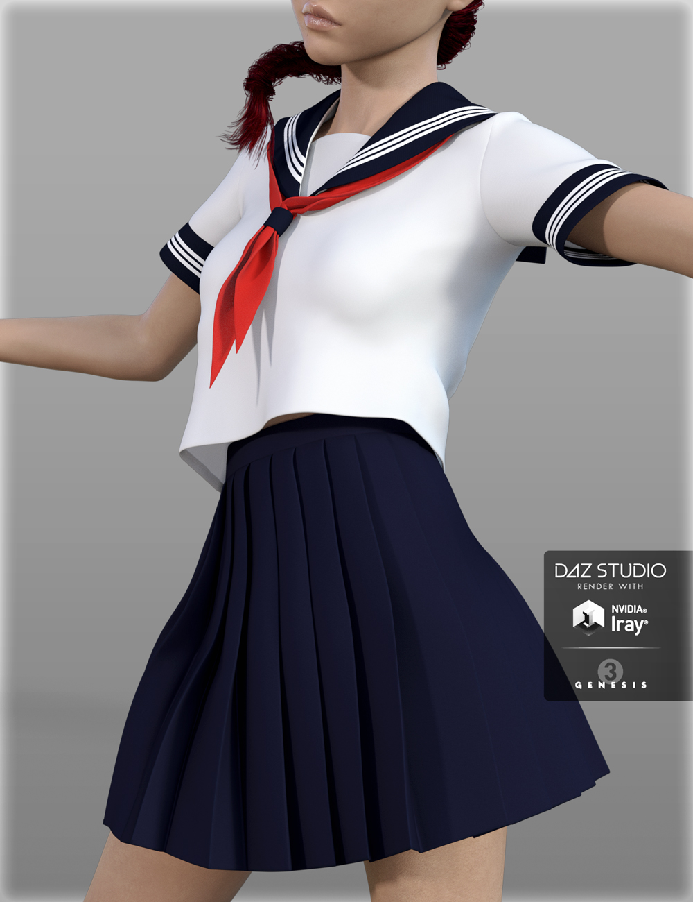 H&C Japanese School Uniforms for Genesis 3 Female(s) by: IH Kang, 3D Models by Daz 3D
