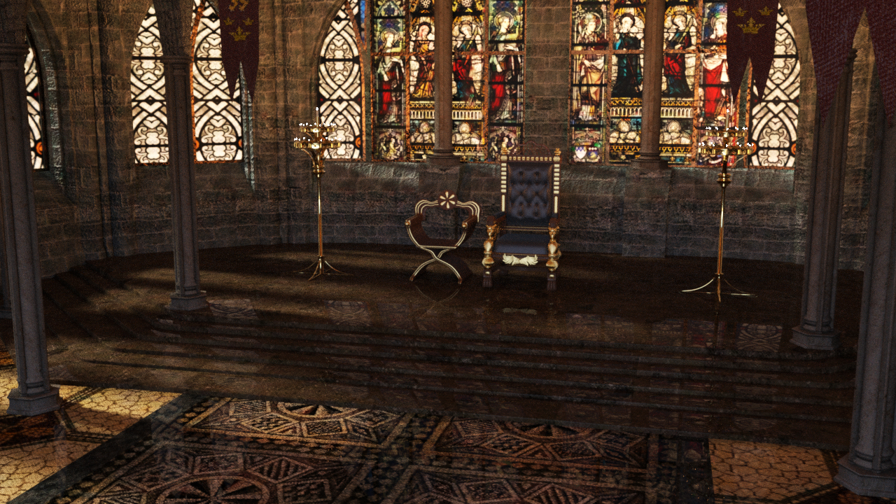Royal Hall with Royal Chairs by: PerspectX, 3D Models by Daz 3D