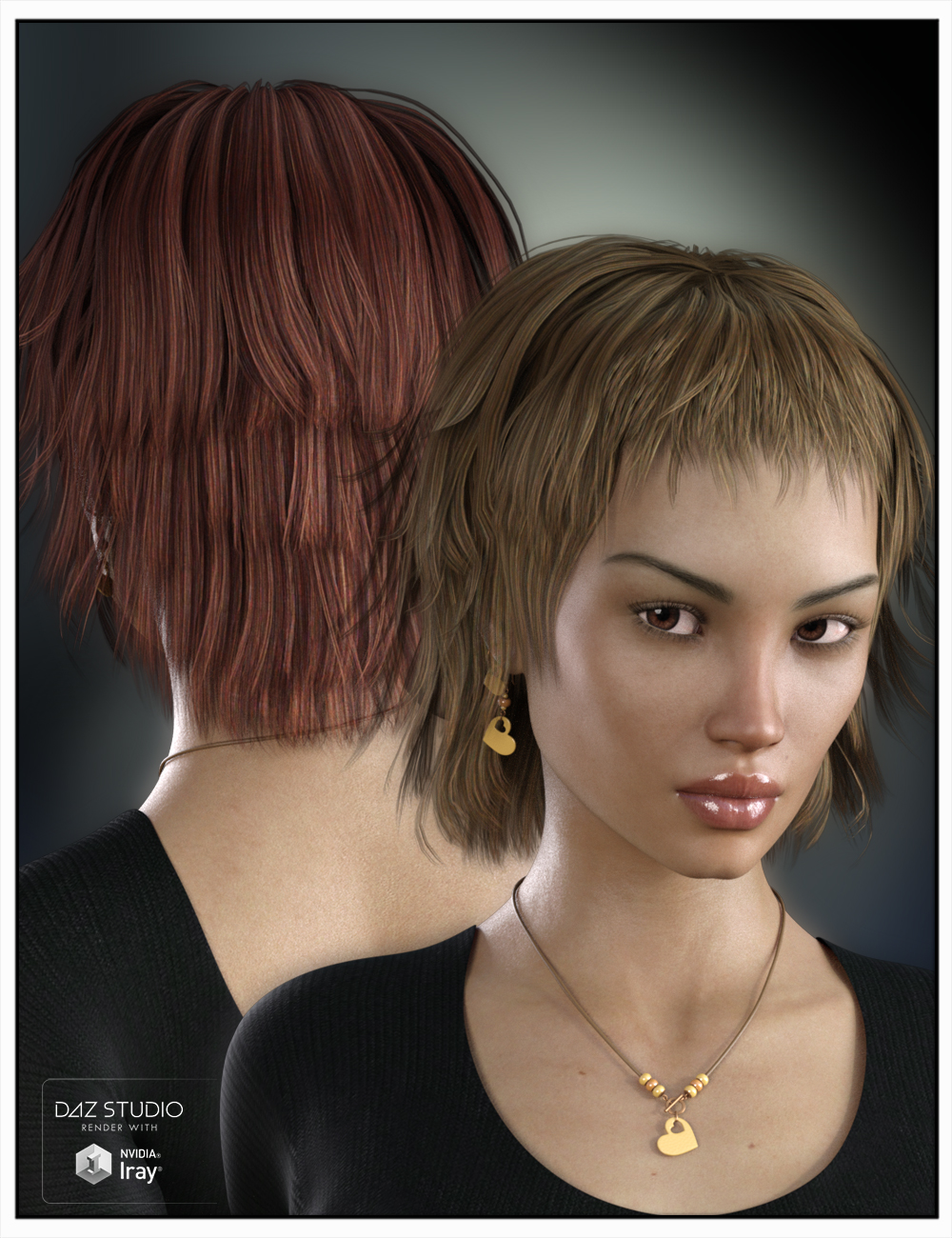 Kono Hair for Genesis 3 Female(s) by: SWAM, 3D Models by Daz 3D