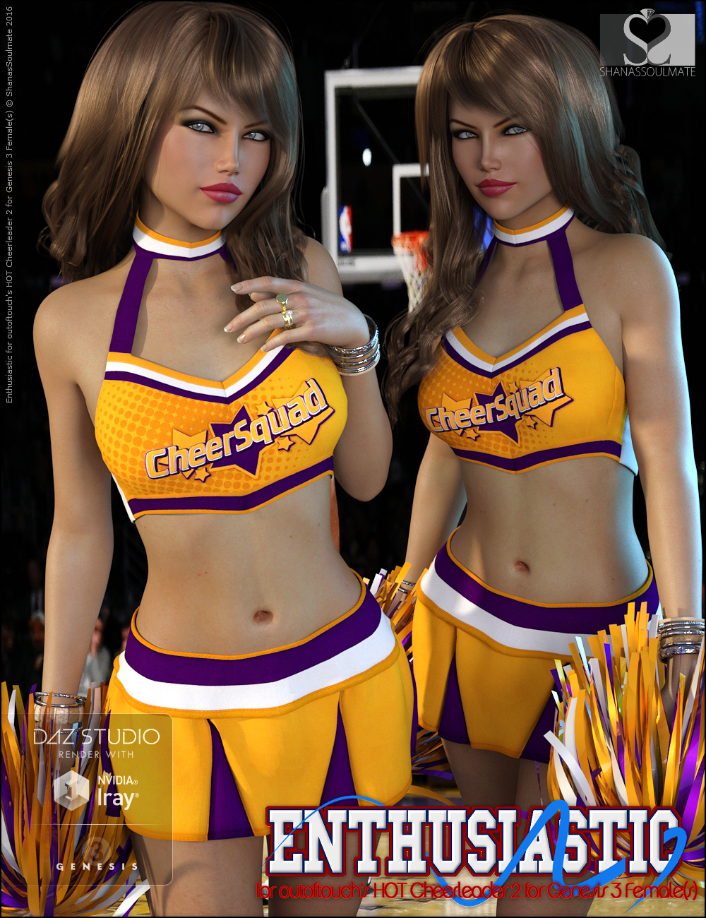 HOT Cheerleader 2 Enthusiastic Textures HOT Cheerleader 2 Enthusiastic Textures by: ShanasSoulmate, 3D Models by Daz 3D