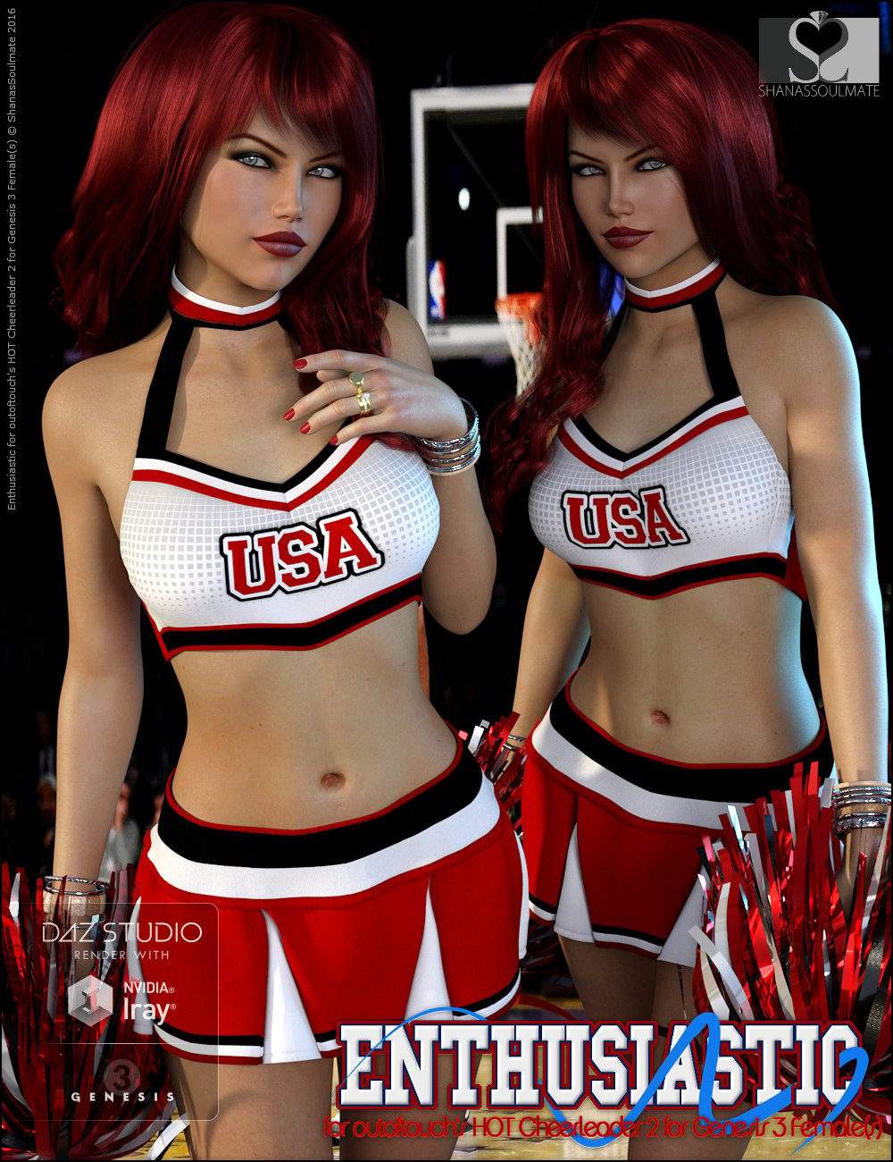 HOT Cheerleader 2 Enthusiastic Textures by: ShanasSoulmate, 3D Models by Daz 3D