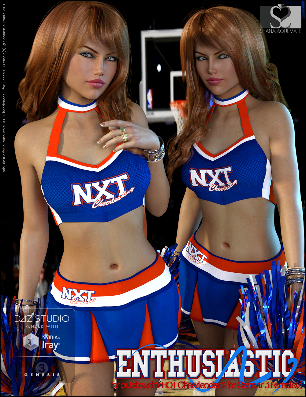 HOT Cheerleader 2 Enthusiastic Textures by: ShanasSoulmate, 3D Models by Daz 3D