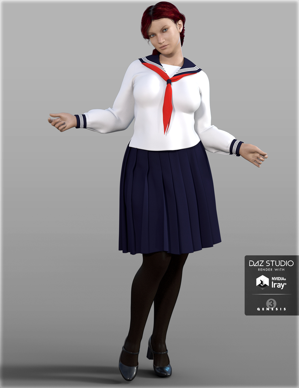 H&C Japanese School Uniforms B for Genesis 3 Female(s) by: IH Kang, 3D Models by Daz 3D