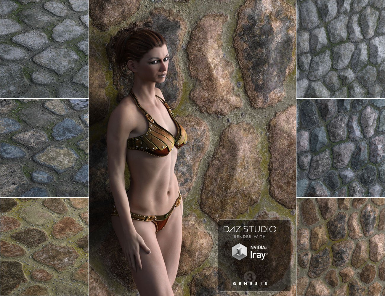 Stone Walls and Grounds Stone Walls and Grounds by: vikike176, 3D Models by Daz 3D