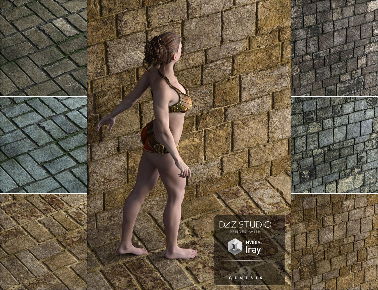 Stone Walls and Grounds by: vikike176, 3D Models by Daz 3D