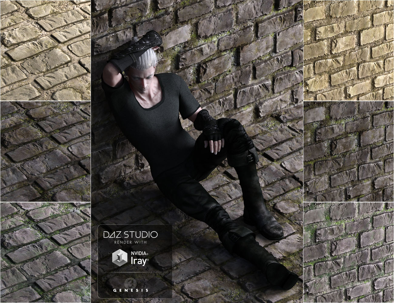 Stone Walls and Grounds by: vikike176, 3D Models by Daz 3D