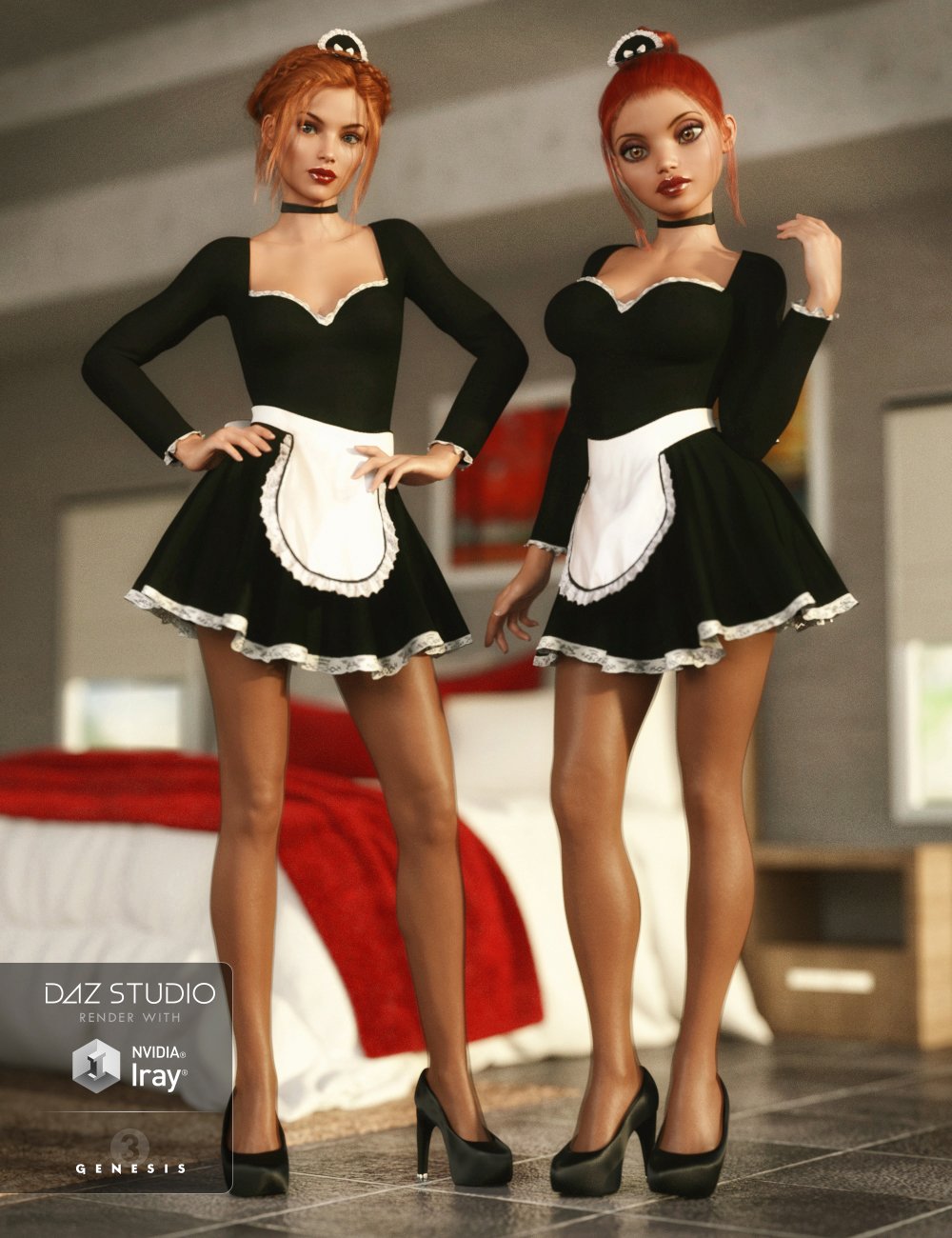 L'aide Outfit for Genesis 3 Female(s) by: Barbara BrundonShox-DesignUmblefugly, 3D Models by Daz 3D