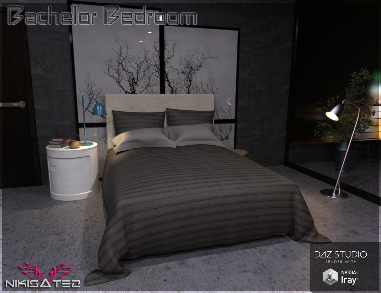 Bachelor Bedroom Bachelor Bedroom by: Nikisatez, 3D Models by Daz 3D