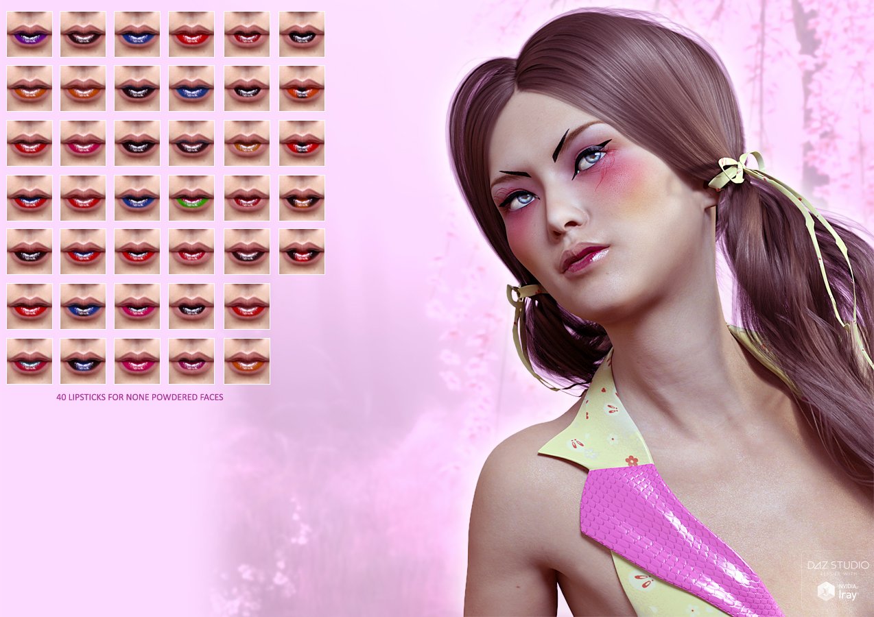Extreme Closeup: Geisha Makeups for Genesis 3 Female(s) Extreme Closeup: Geisha Makeups for Genesis 3 Female(s) by: ForbiddenWhispers, 3D Models by Daz 3D
