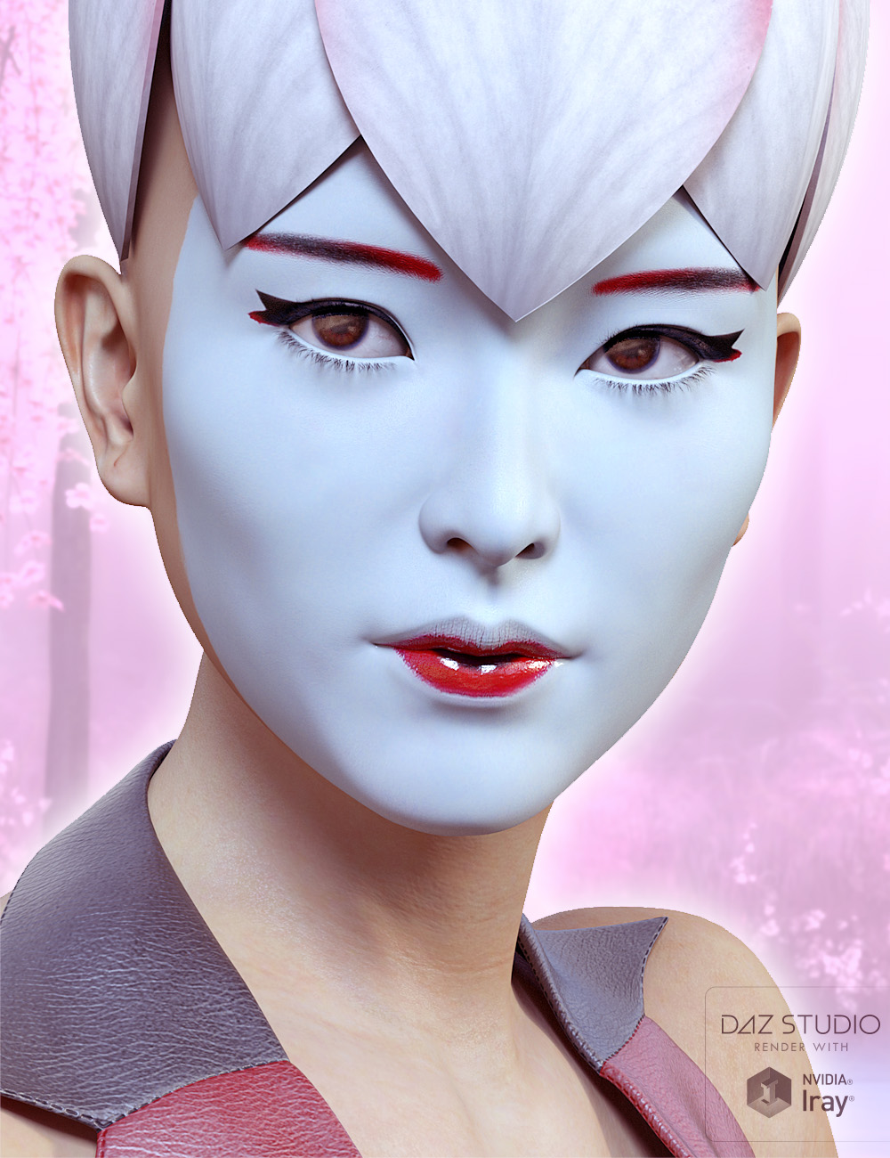 Extreme Closeup: Geisha Makeups for Genesis 3 Female(s) by: ForbiddenWhispers, 3D Models by Daz 3D