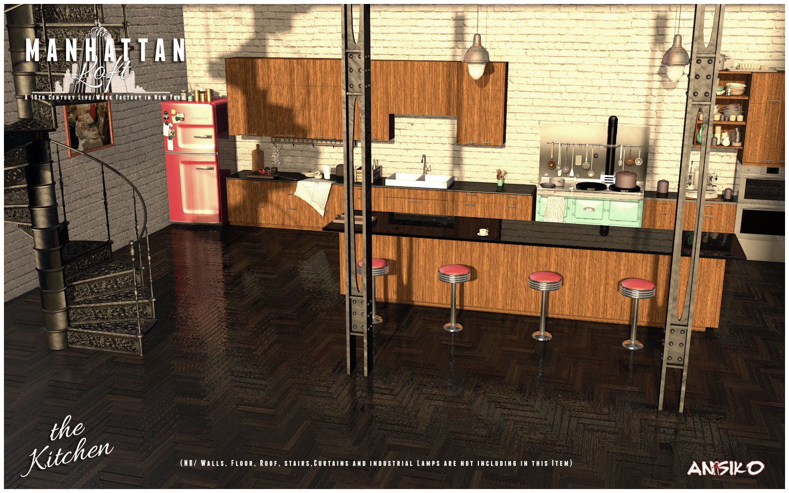 Manhattan Loft: Kitchen Expansion Manhattan Loft: Kitchen Expansion by: Ansiko, 3D Models by Daz 3D