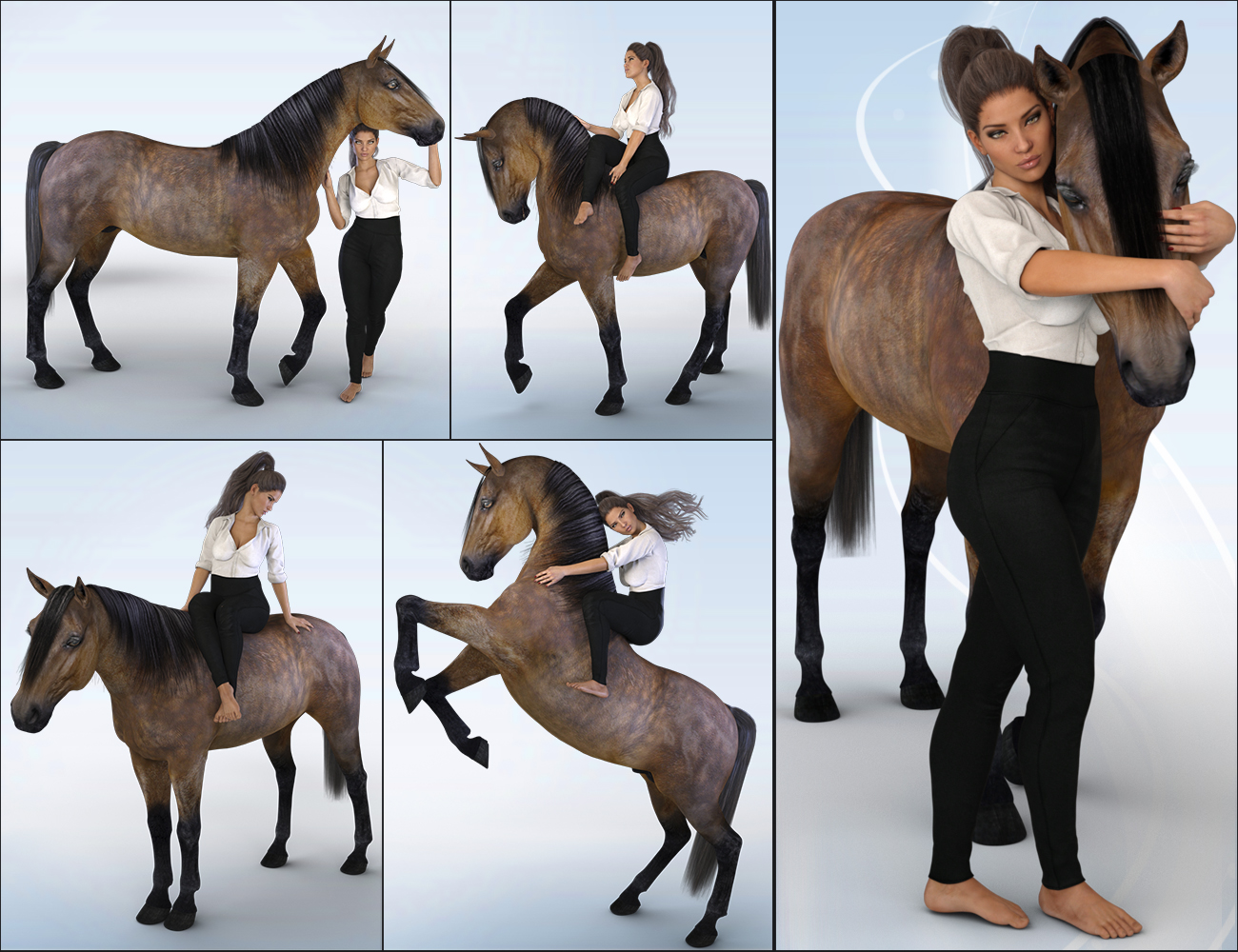 Z The Horse Whisperer - Poses for Genesis 2 & 3 Female and Daz Horse 2 by: Zeddicuss, 3D Models by Daz 3D