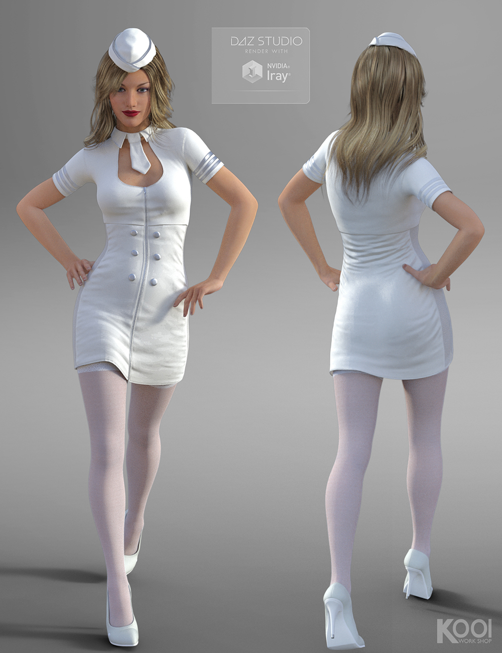 Flight Attendant for Genesis 3 Female(s) by: Kool, 3D Models by Daz 3D