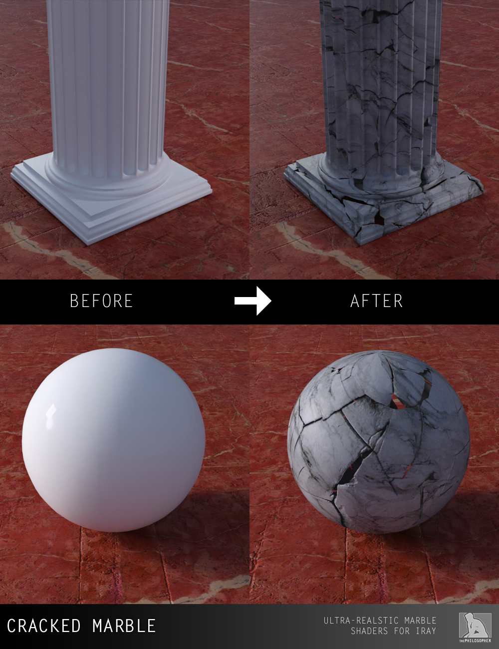 Marble Shaders for Iray by: ThePhilosopher, 3D Models by Daz 3D