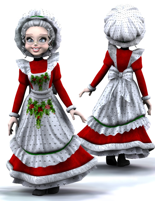 Koshini Clothing Pack 11 - Mrs. Claus by: Lady LittlefoxRuntimeDNA, 3D Models by Daz 3D