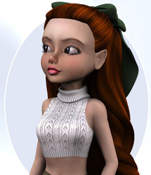 K2 Mix-n-Match: Nell Hair by: Lady LittlefoxRuntimeDNA, 3D Models by Daz 3D