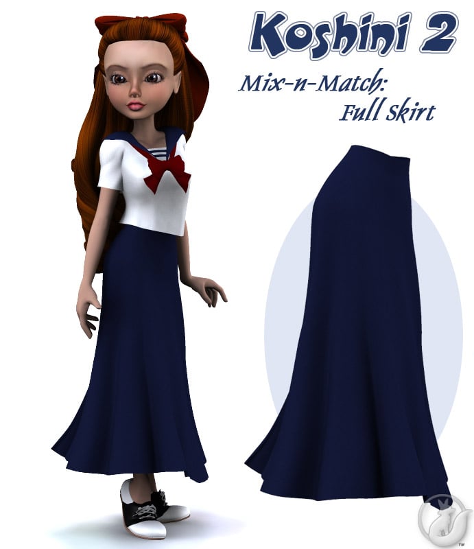 K2 Mix-n-Match: Full Skirt K2 Mix-n-Match: Full Skirt by: Lady LittlefoxRuntimeDNA, 3D Models by Daz 3D