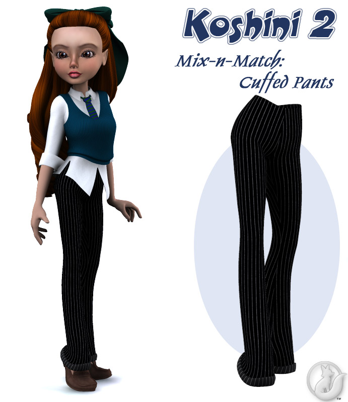 K2 Mix-n-Match: Cuffed Pants by: Lady LittlefoxRuntimeDNA, 3D Models by Daz 3D