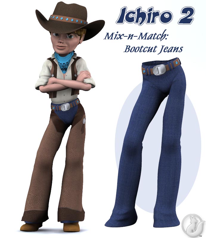I2 Mix-n-Match: Bootcut Jeans by: Lady LittlefoxRuntimeDNA, 3D Models by Daz 3D