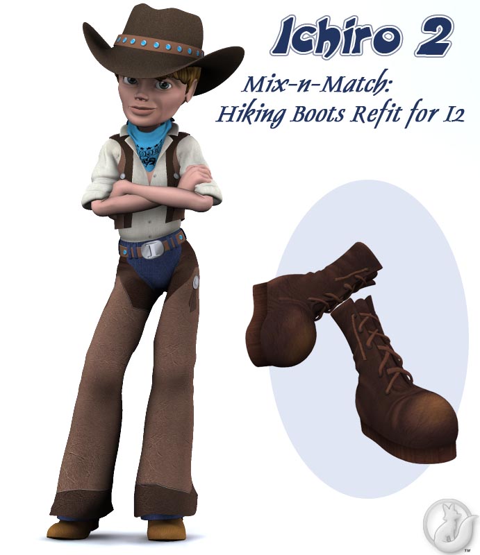 I2 Mix-n-Match: Hiking Boots Refit by: Lady LittlefoxRuntimeDNA, 3D Models by Daz 3D