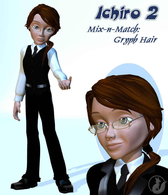 I2 Mix-n-Match: Gryph Hair by: Lady LittlefoxRuntimeDNA, 3D Models by Daz 3D