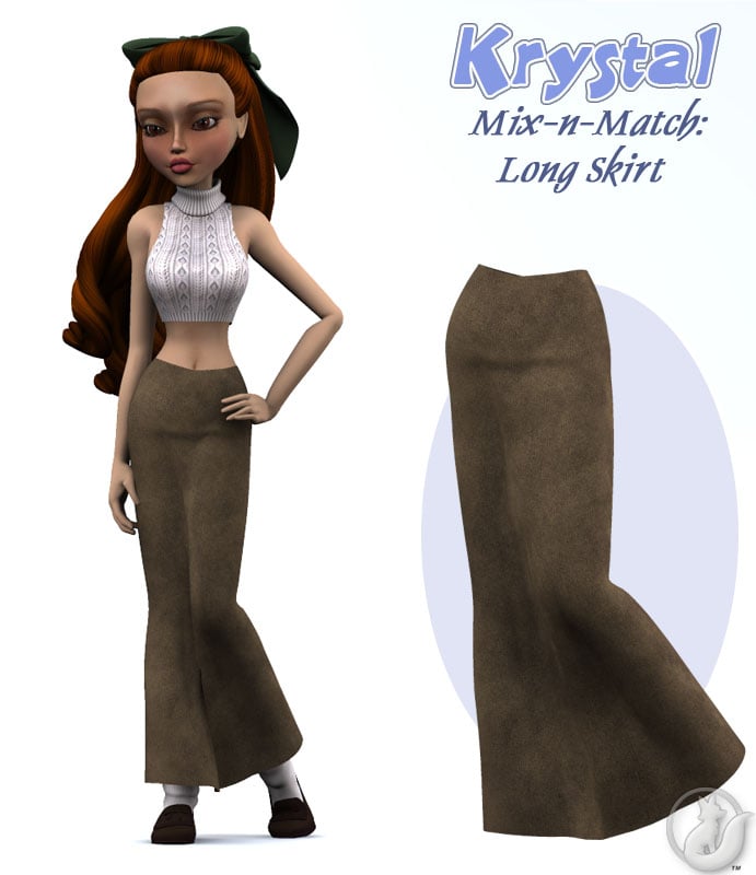 Krystal Mix-N-Match:  Long Skirt by: Lady LittlefoxCapsces Digital InkRuntimeDNA, 3D Models by Daz 3D