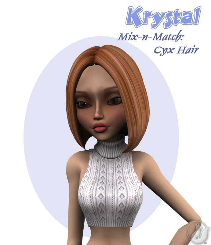 Krystal Mix-N-Match: Cyx Hair by: Lady LittlefoxCapsces Digital InkRuntimeDNA, 3D Models by Daz 3D