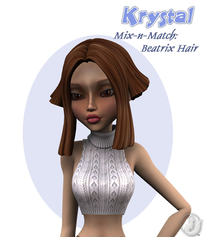 Krystal Mix-N-Match: Beatrix Hair by: Lady LittlefoxCapsces Digital InkRuntimeDNA, 3D Models by Daz 3D