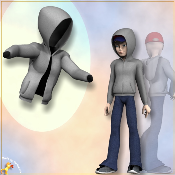 Kyle Mix-n-Match: Hoodie by: RedSparkRuntimeDNA, 3D Models by Daz 3D
