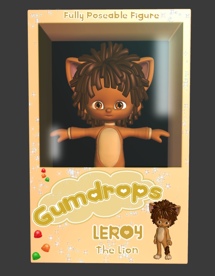 Gumdrops: Leroy the Lion by: Lady LittlefoxCapsces Digital InkRuntimeDNA, 3D Models by Daz 3D