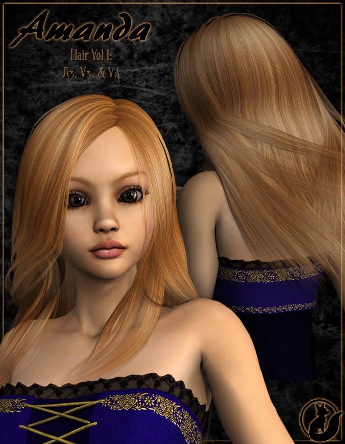 Amanda Hair Vol I - A3, V3, V4 |  Dazz 3D