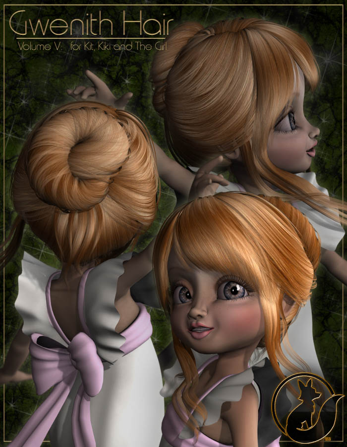 Gwenith Hair - Vol V Kit, Kiki, The Girl by: Lady LittlefoxRuntimeDNA, 3D Models by Daz 3D