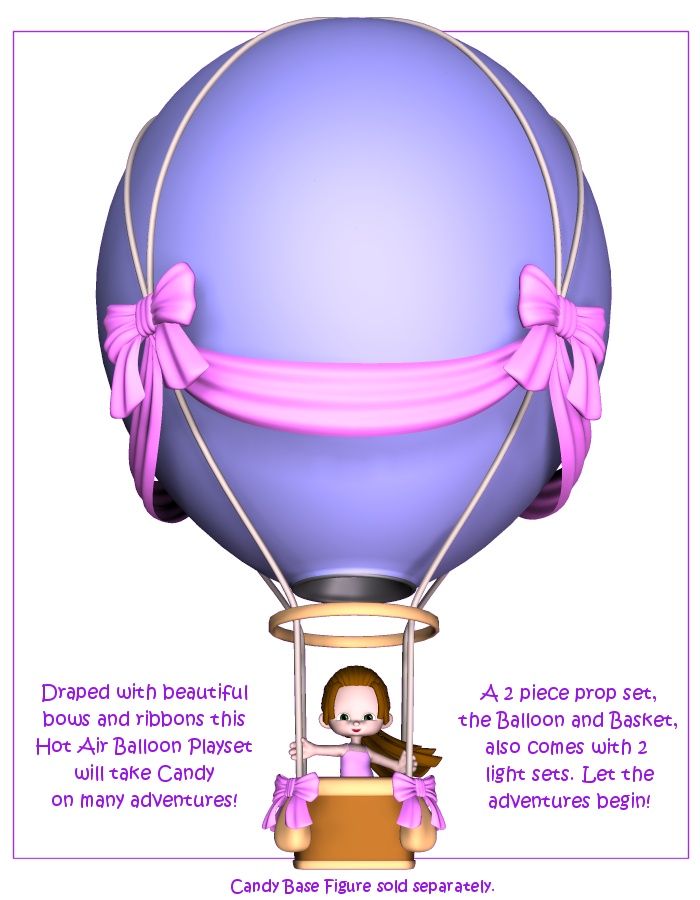 Gumdrops Playset: Hot Air Balloon by: Lady LittlefoxRuntimeDNA, 3D Models by Daz 3D